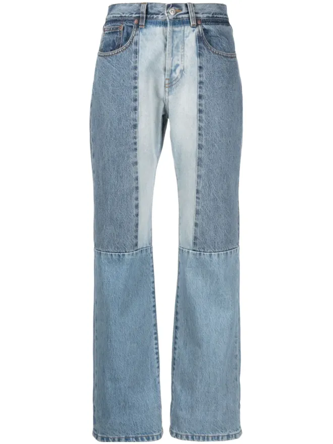 Victoria Beckham Victoria Beckham ストレートレッグパッチワークジーンズ - ブルーの商品画像