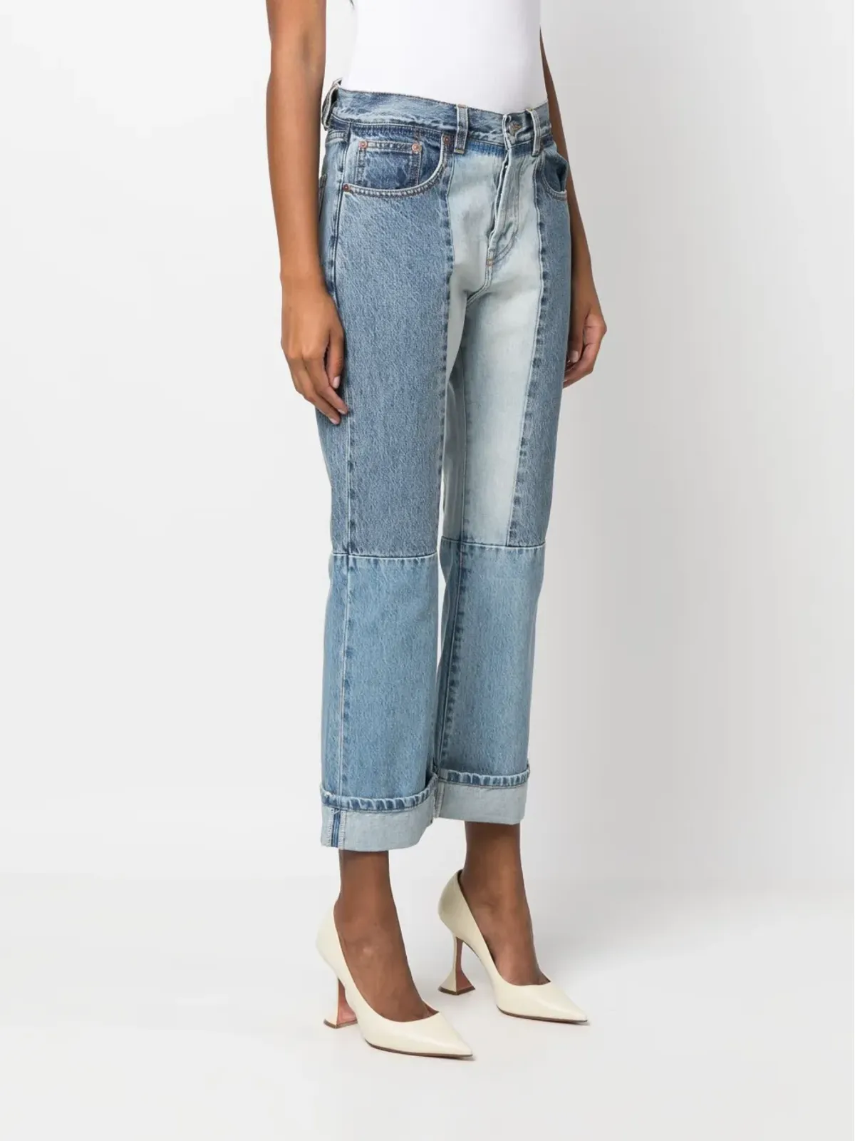 Victoria Beckham ストレートレッグパッチワークジーンズ - ブルー - 画像3