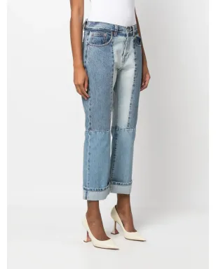 Victoria Beckham ストレートレッグパッチワークジーンズ - ブルー - サムネイル3