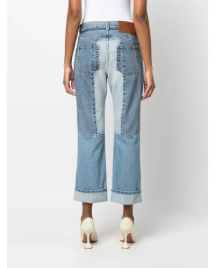 Victoria Beckham ストレートレッグパッチワークジーンズ - ブルー - サムネイル4