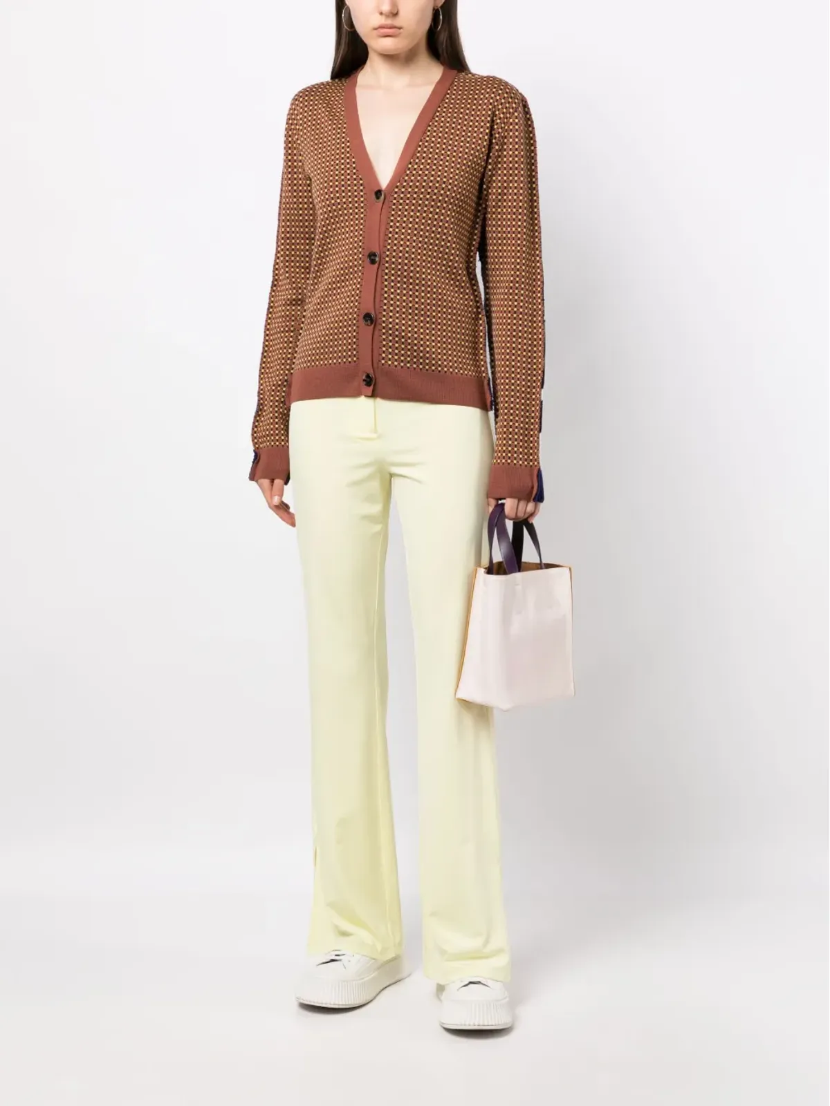 Marni グラフィックプリント Vネック カーディガン - Brown - 画像2