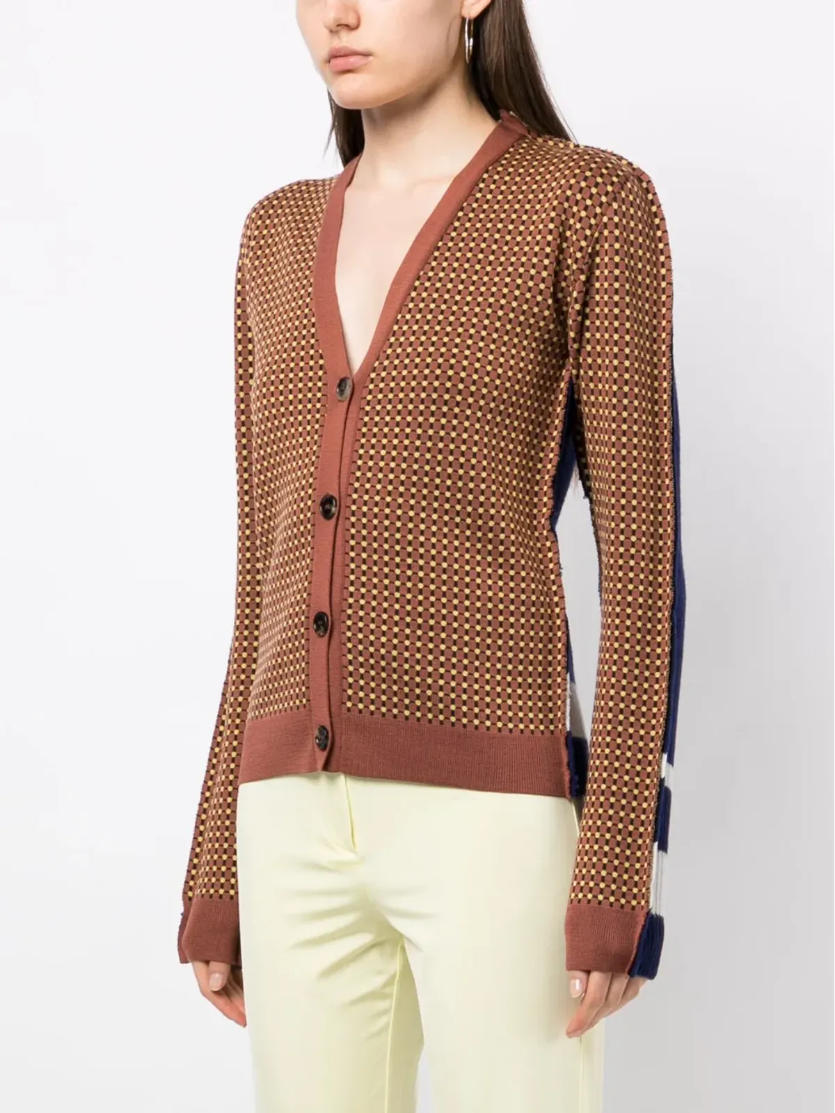 Marni グラフィックプリント Vネック カーディガン - Brown - 画像3