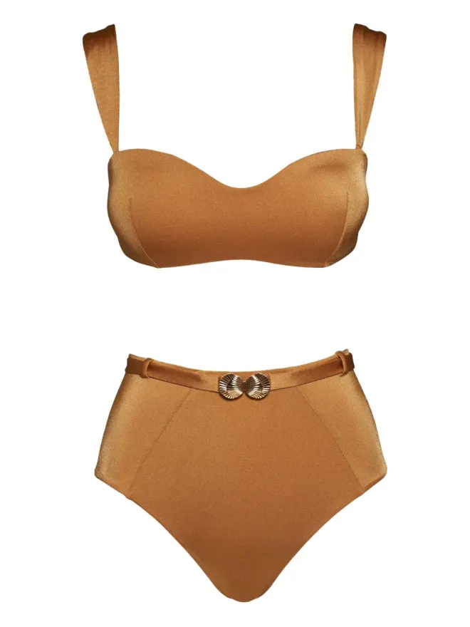 Noire Swimwear Noire Swimwear シーシェル バンドゥ ビキニ - ブラウンの商品画像