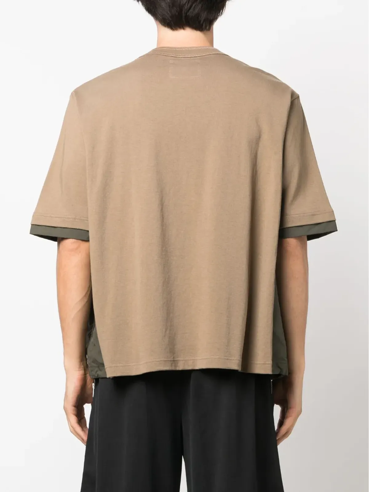 sacai カラーブロック コットンTシャツ - ブラウン - 画像4