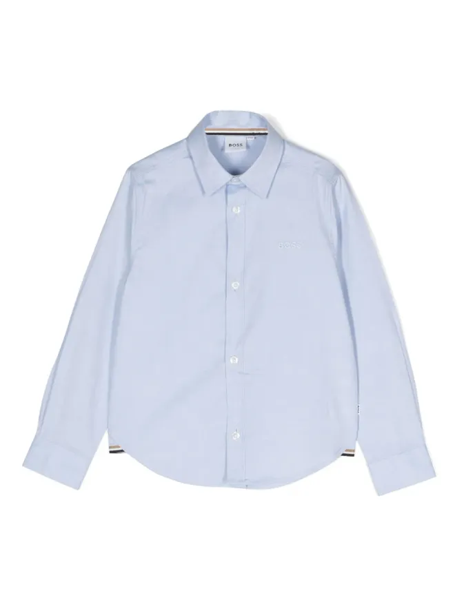 BOSS Kidswear BOSS Kidswear ロゴ刺繍コットンシャツ - ブルーの商品画像