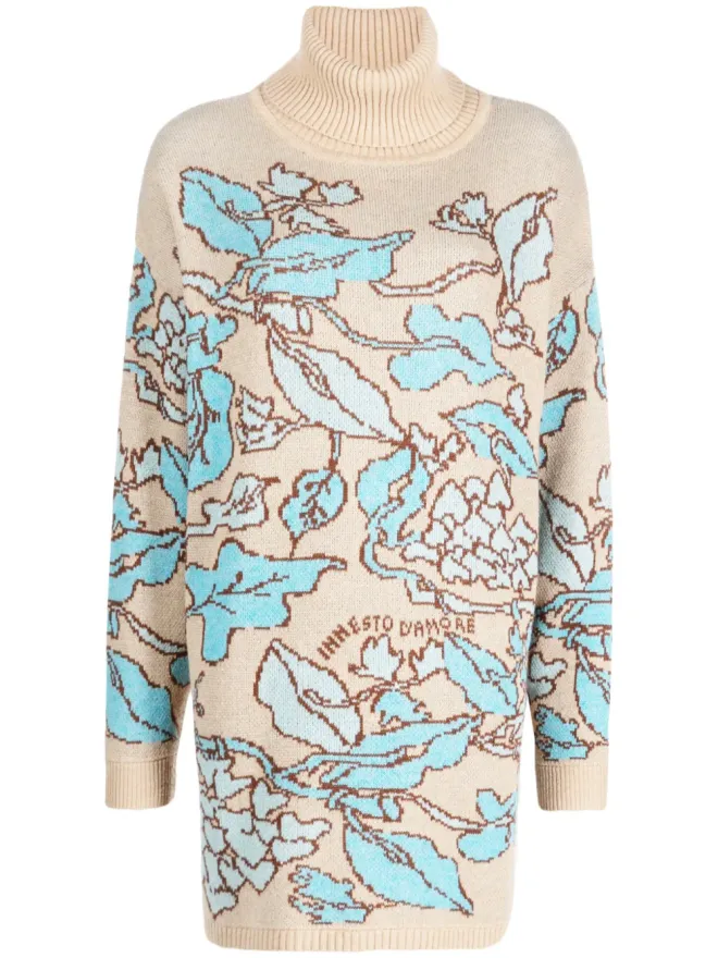 TWINSET TWINSET x Marco Rambaldi 花柄ジャカード ロールネック ニットセーターの商品画像