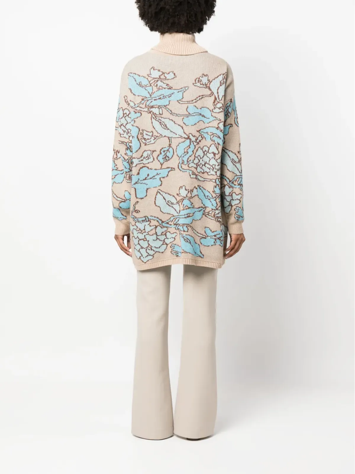 TWINSET x Marco Rambaldi 花柄ジャカード ロールネック ニットセーター - 画像4