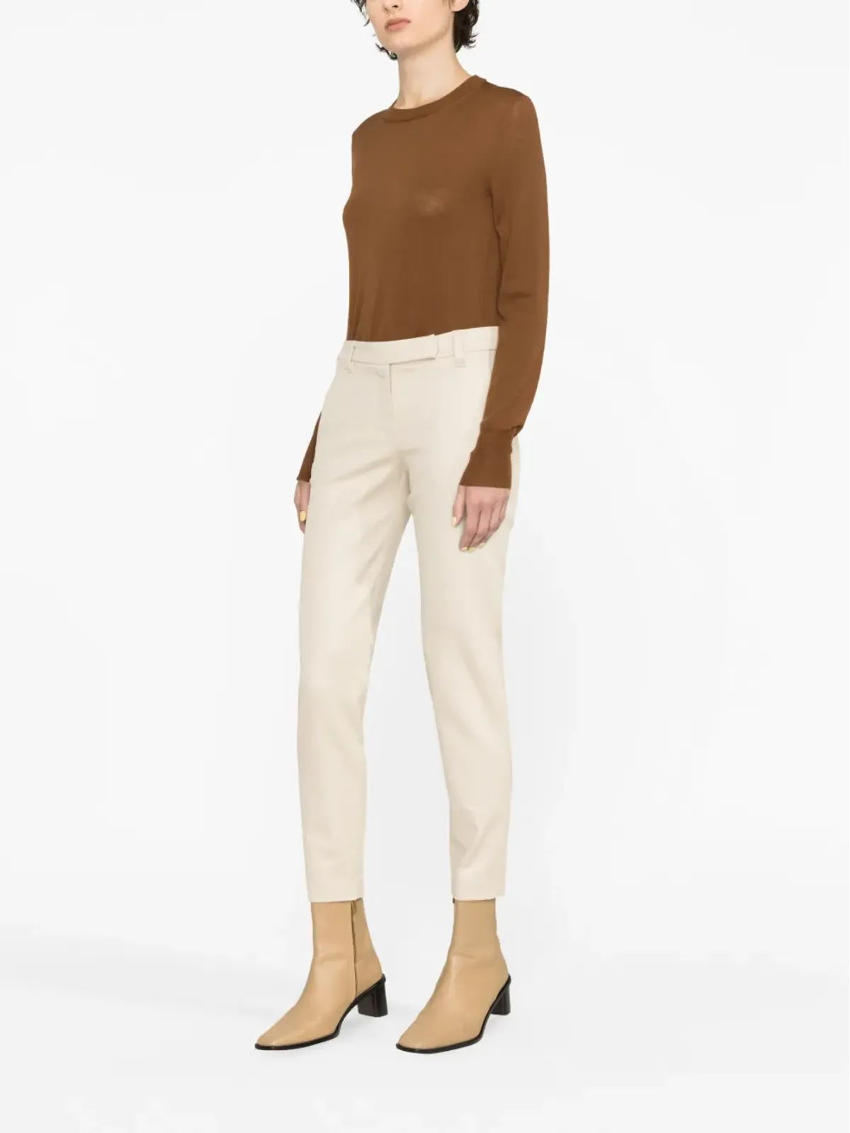Brunello Cucinelli ギャバジン クロップドパンツ - ニュートラル - 画像3