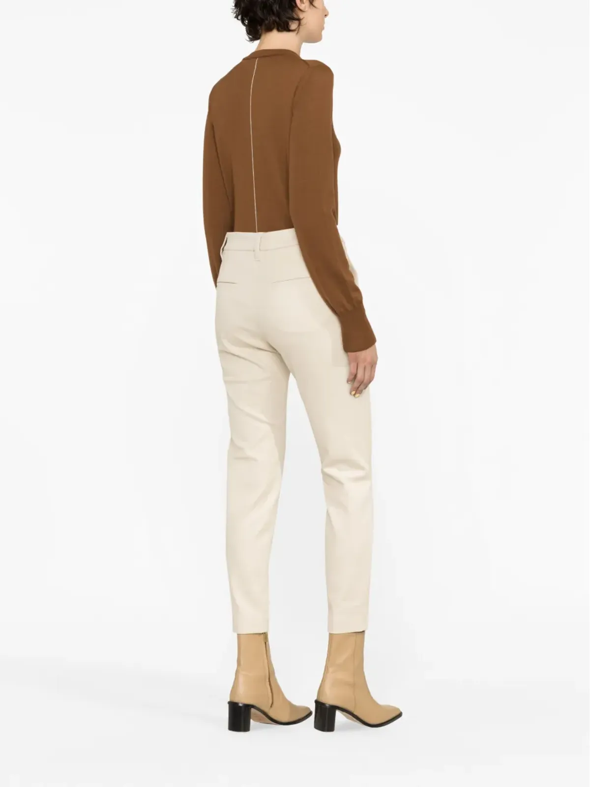Brunello Cucinelli ギャバジン クロップドパンツ - ニュートラル - 画像4