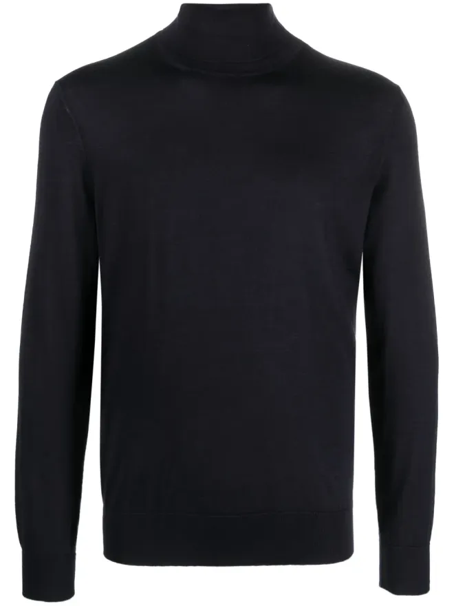ZEGNA Zegna ロールネック長袖セーター ブルーの商品画像