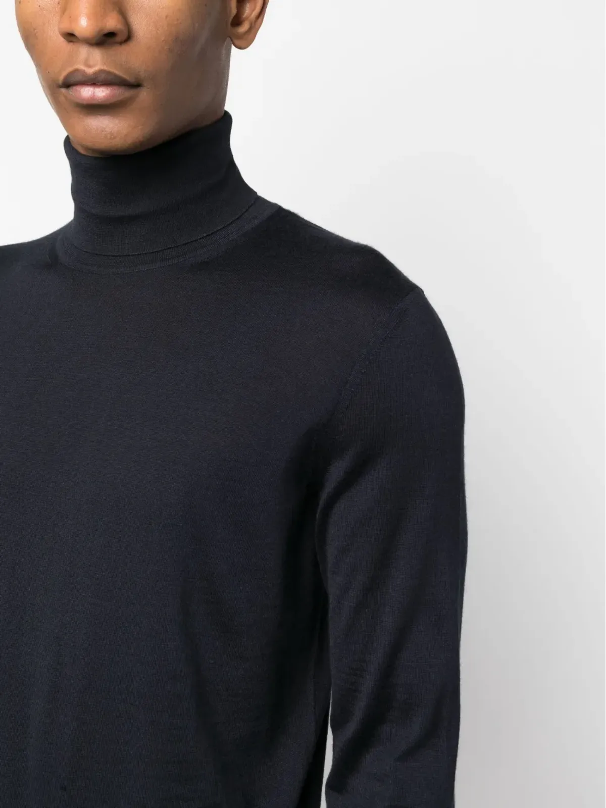 Zegna ロールネック長袖セーター ブルー - 画像5