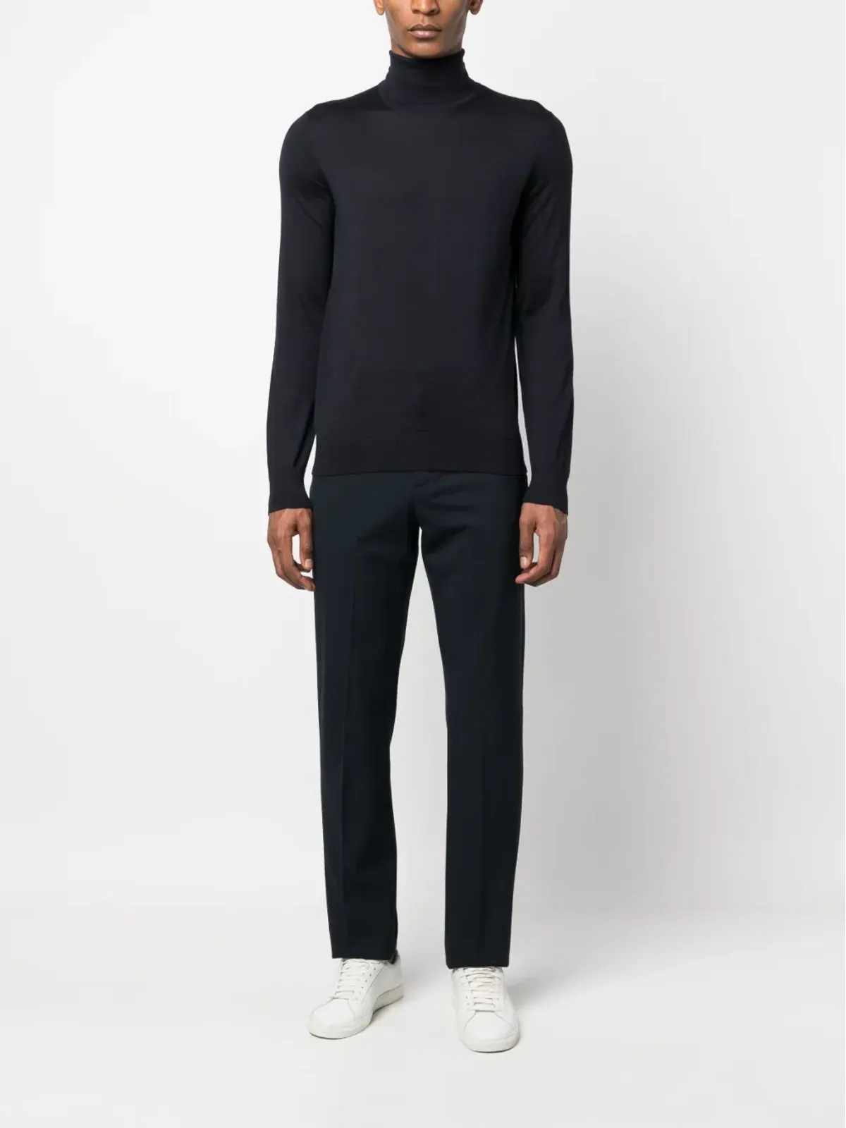 Zegna ロールネック長袖セーター ブルー - 画像2