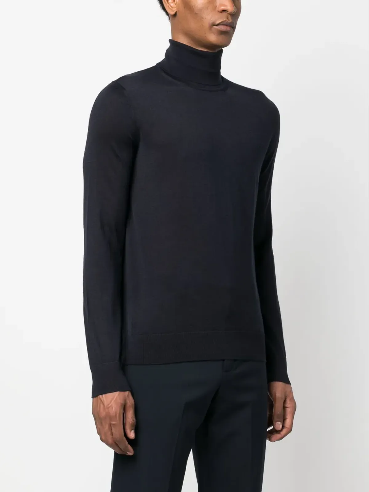 Zegna ロールネック長袖セーター ブルー - 画像3