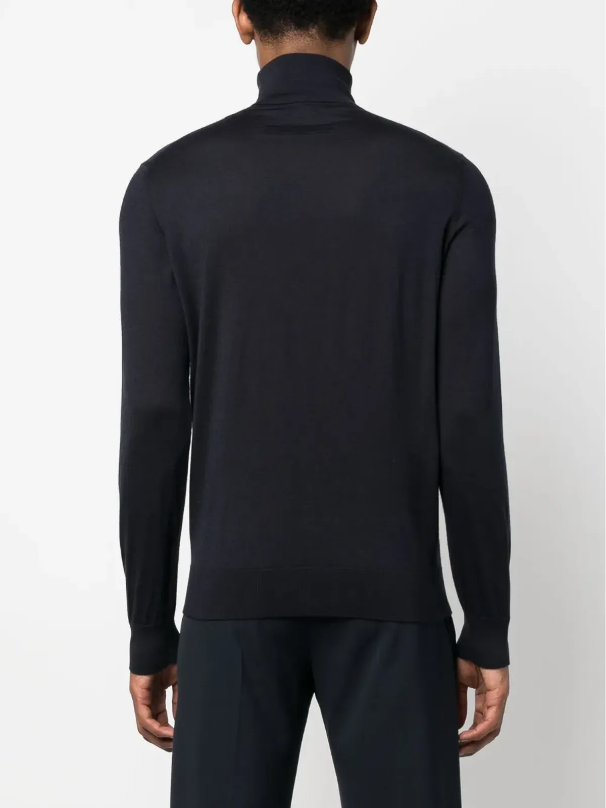Zegna ロールネック長袖セーター ブルー - 画像4