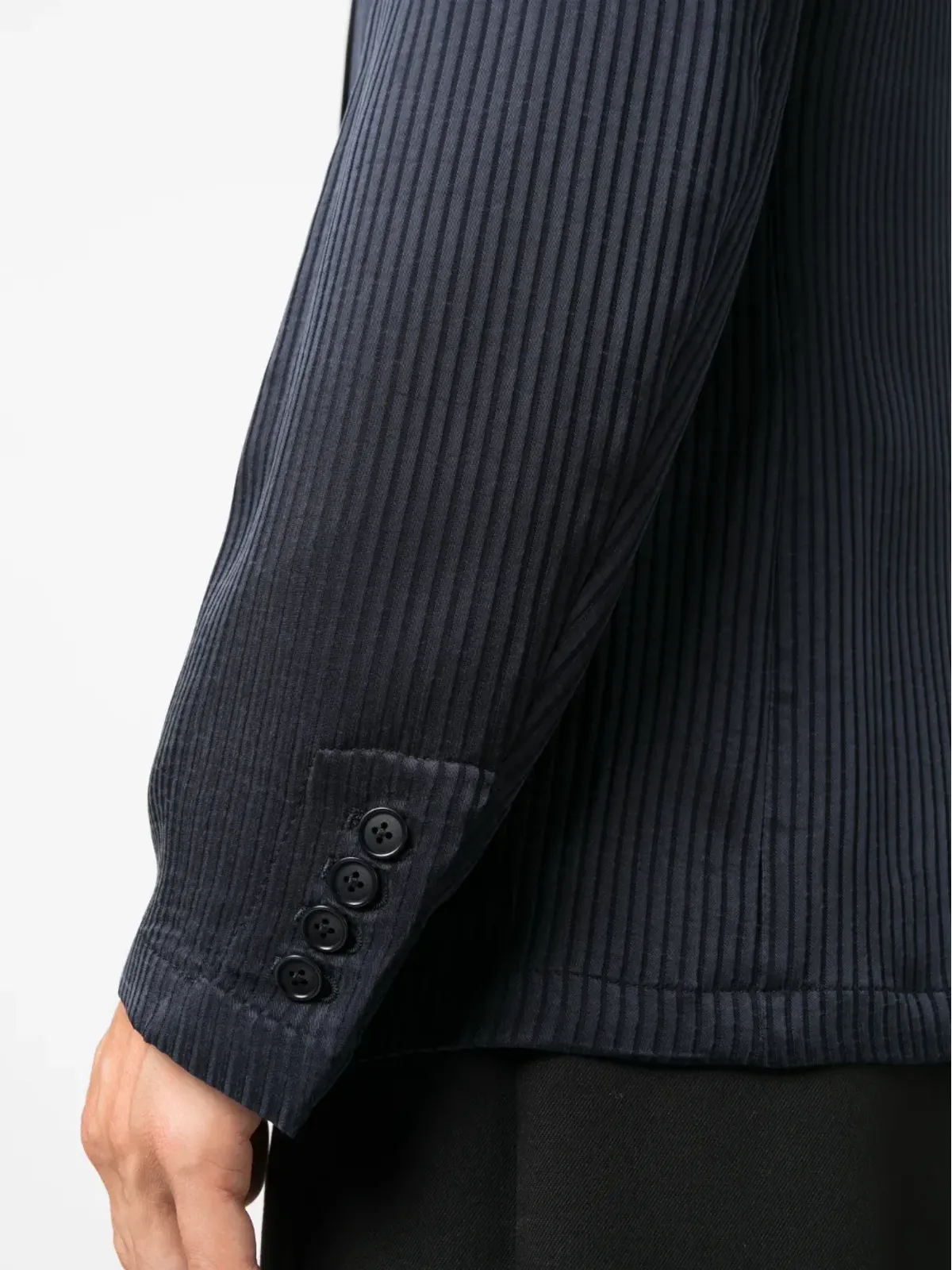 Giorgio Armani ストライプ入りシングルブレストブレザー - 画像5