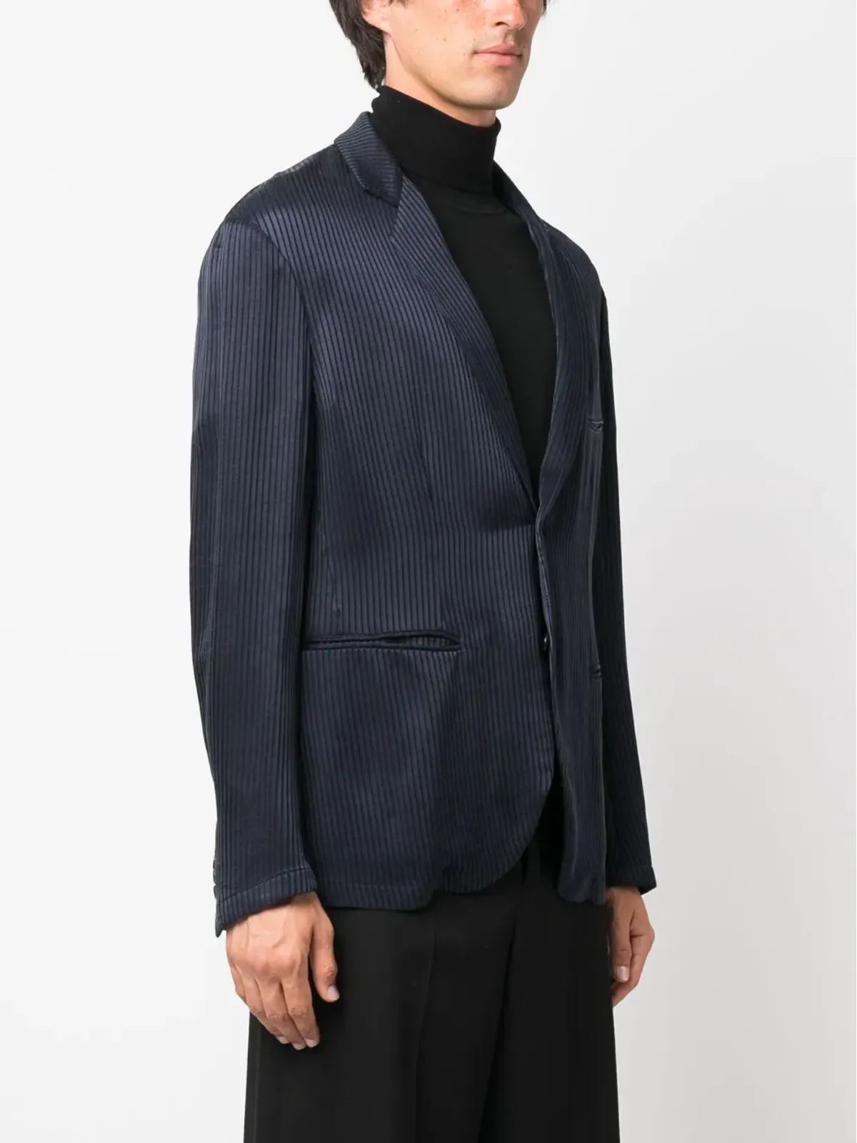 Giorgio Armani ストライプ入りシングルブレストブレザー - 画像3