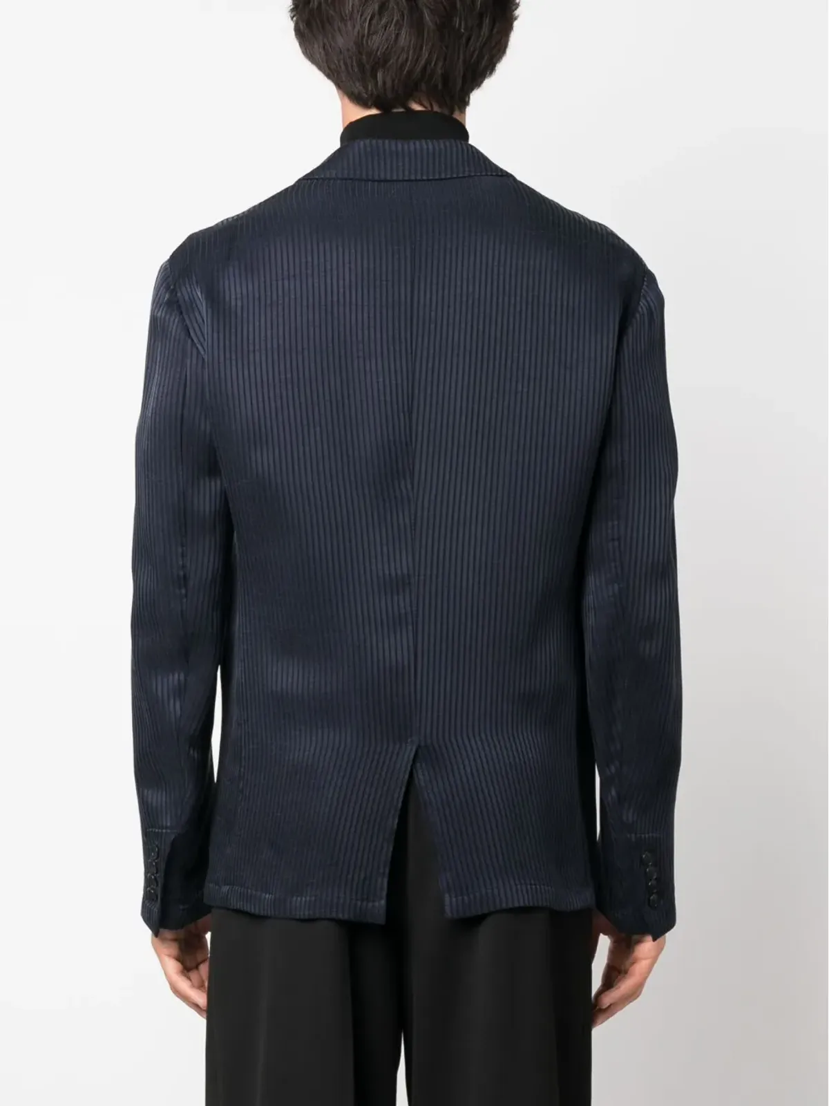 Giorgio Armani ストライプ入りシングルブレストブレザー - 画像4