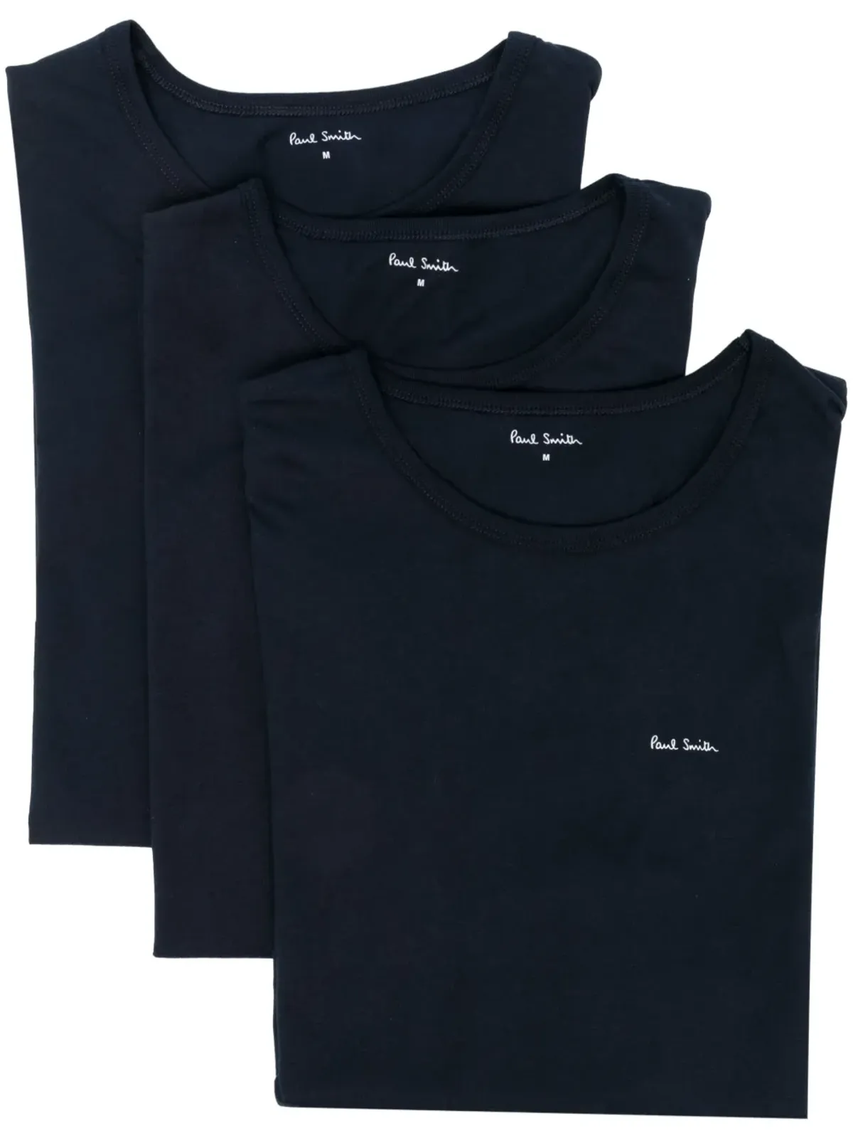 Paul Smith ロゴプリント コットンTシャツ（3枚セット） - Blue - 画像1