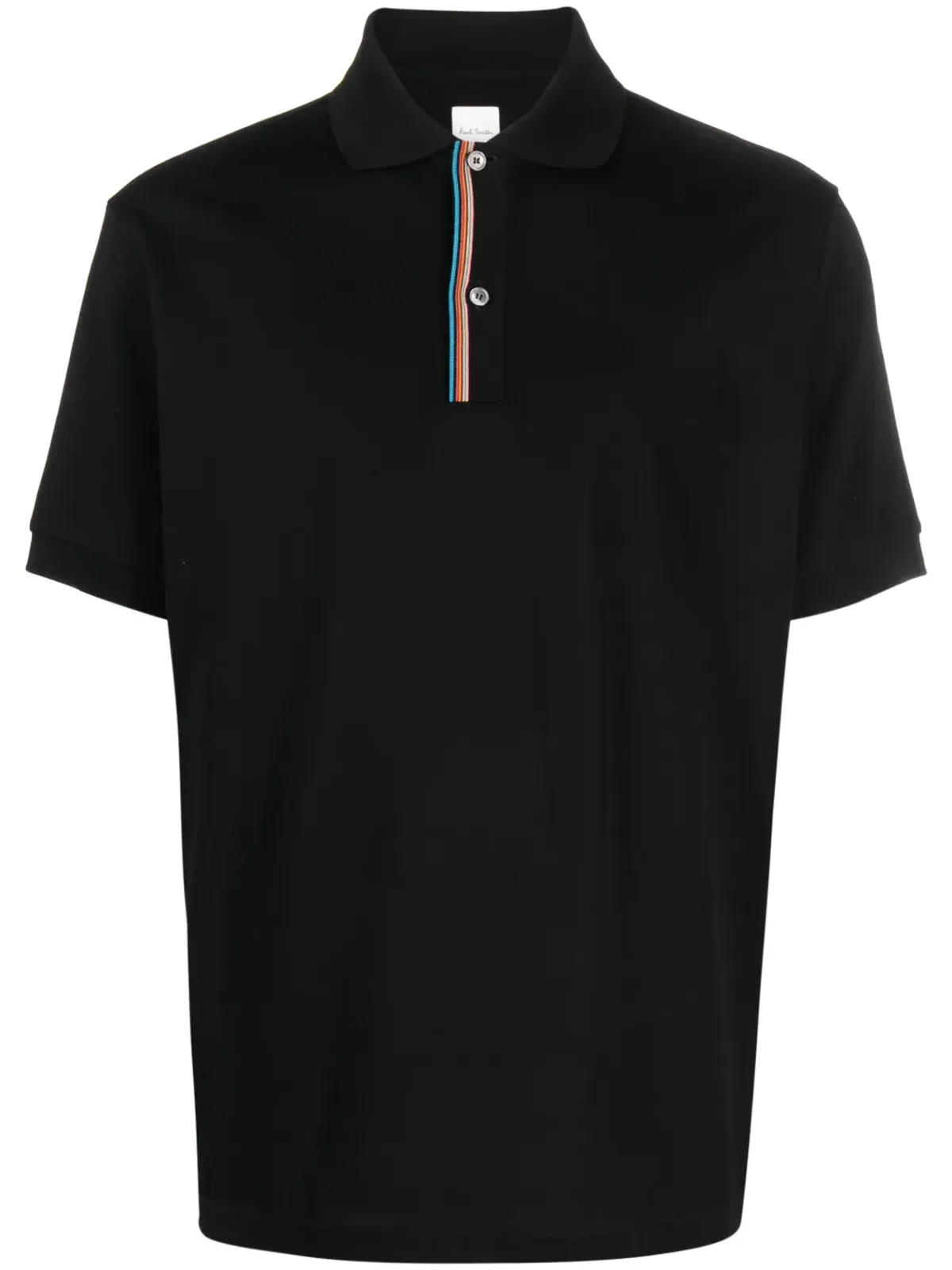 Paul Smith rainbow-stripe cotton polo shirt - Black - 画像1