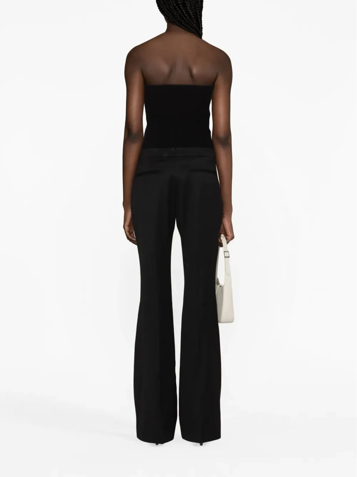 TOM FORD 高腰ウールフレアパンツ - ブラック - 画像3