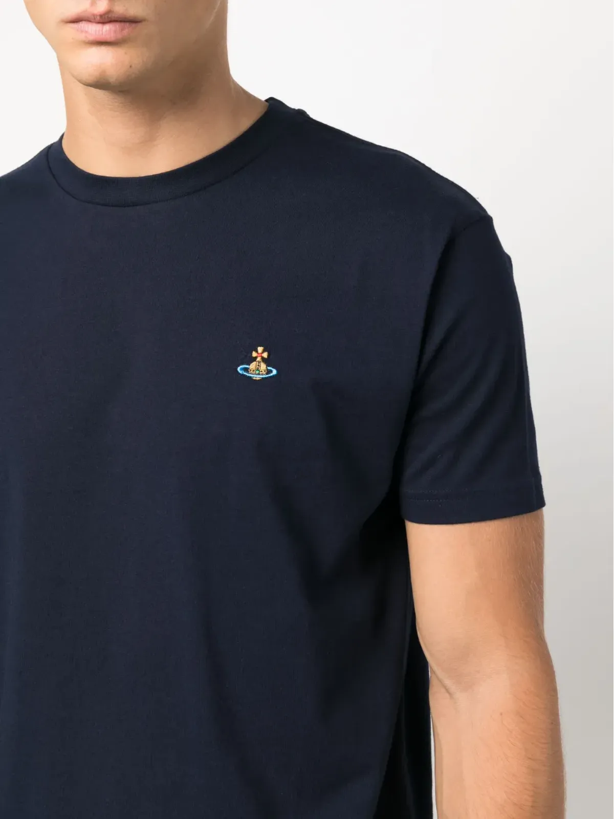 Vivienne Westwood オーブ刺繍入りコットンTシャツ - Blue - 画像5