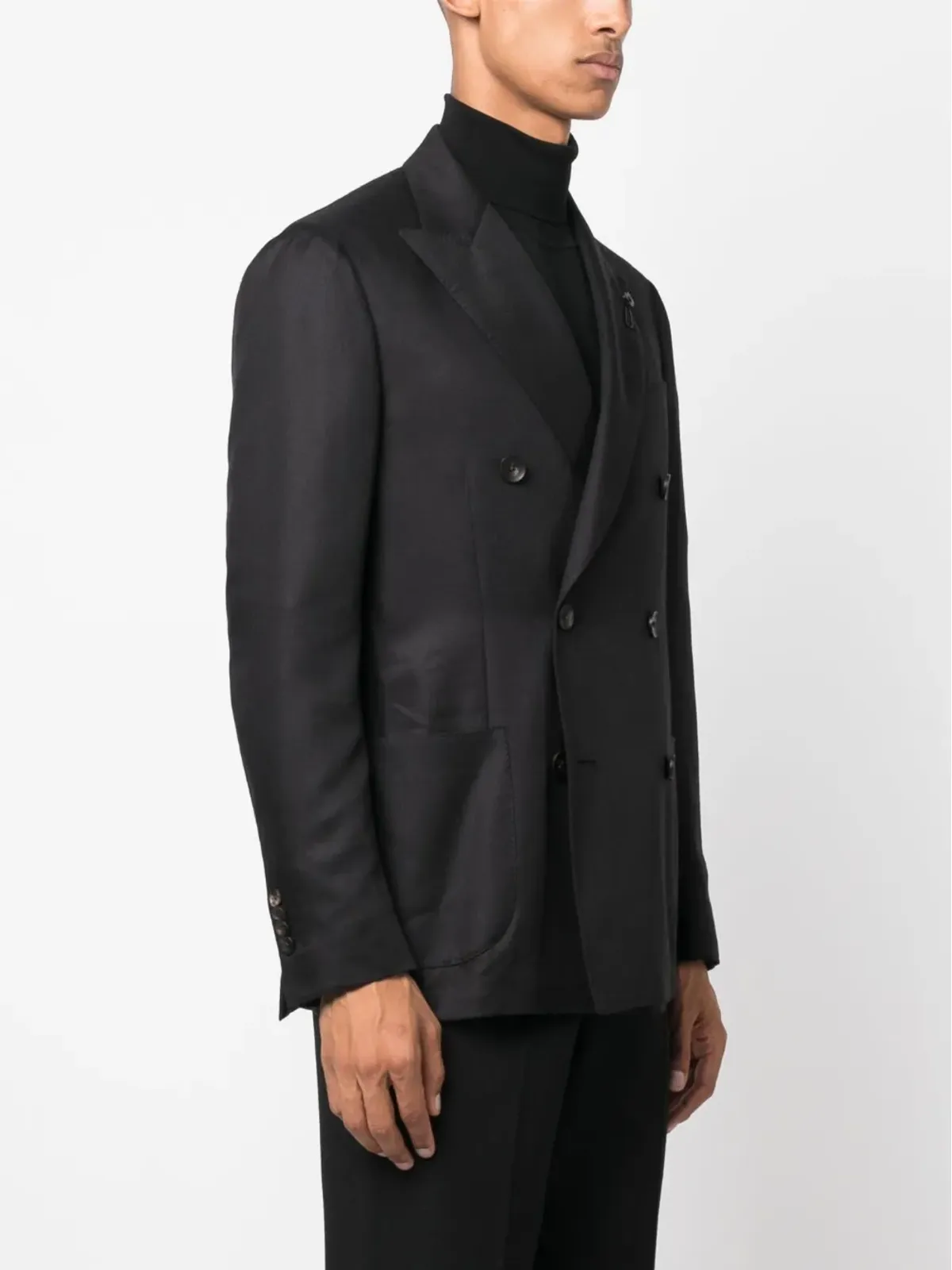 Lardini ダブルブレスト サテンフィニッシュ ブレザー - 画像3