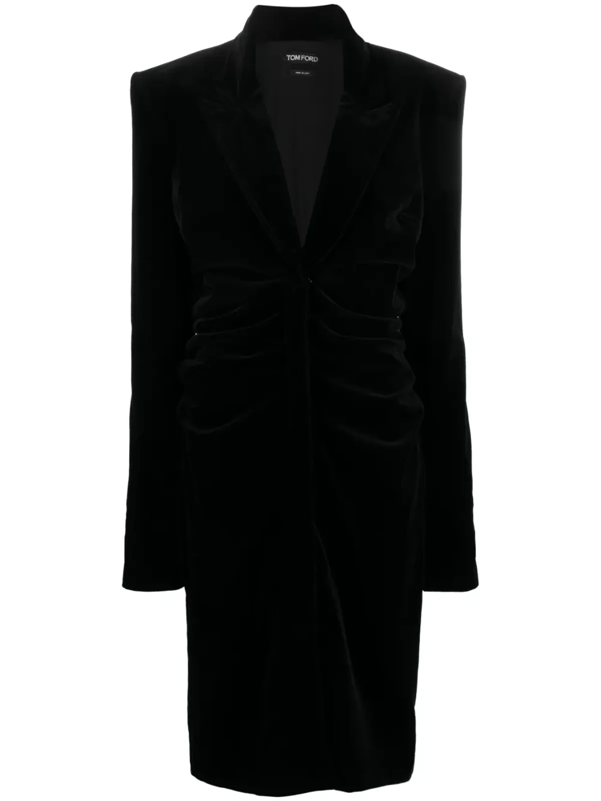 TOM FORD プランジングVネックベルベットミディドレス - ブラック - 画像1