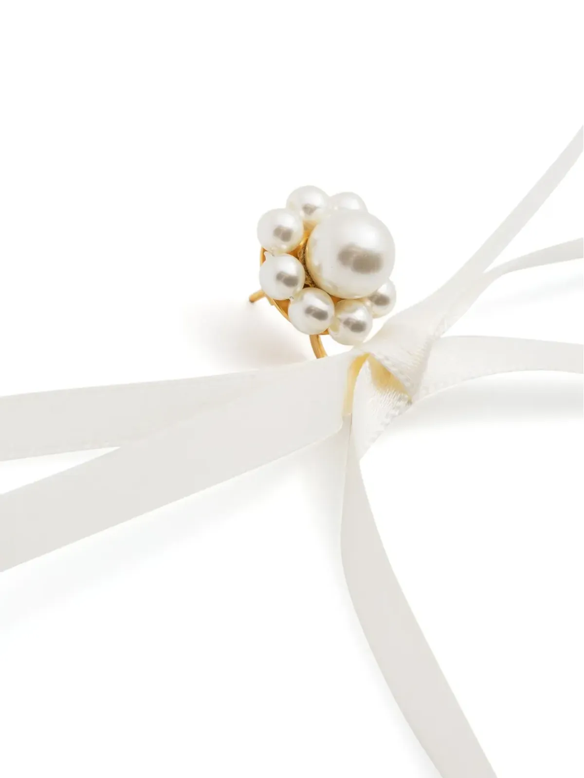 Simone Rocha パール装飾リボンモチーフ ピアス - White - 画像3