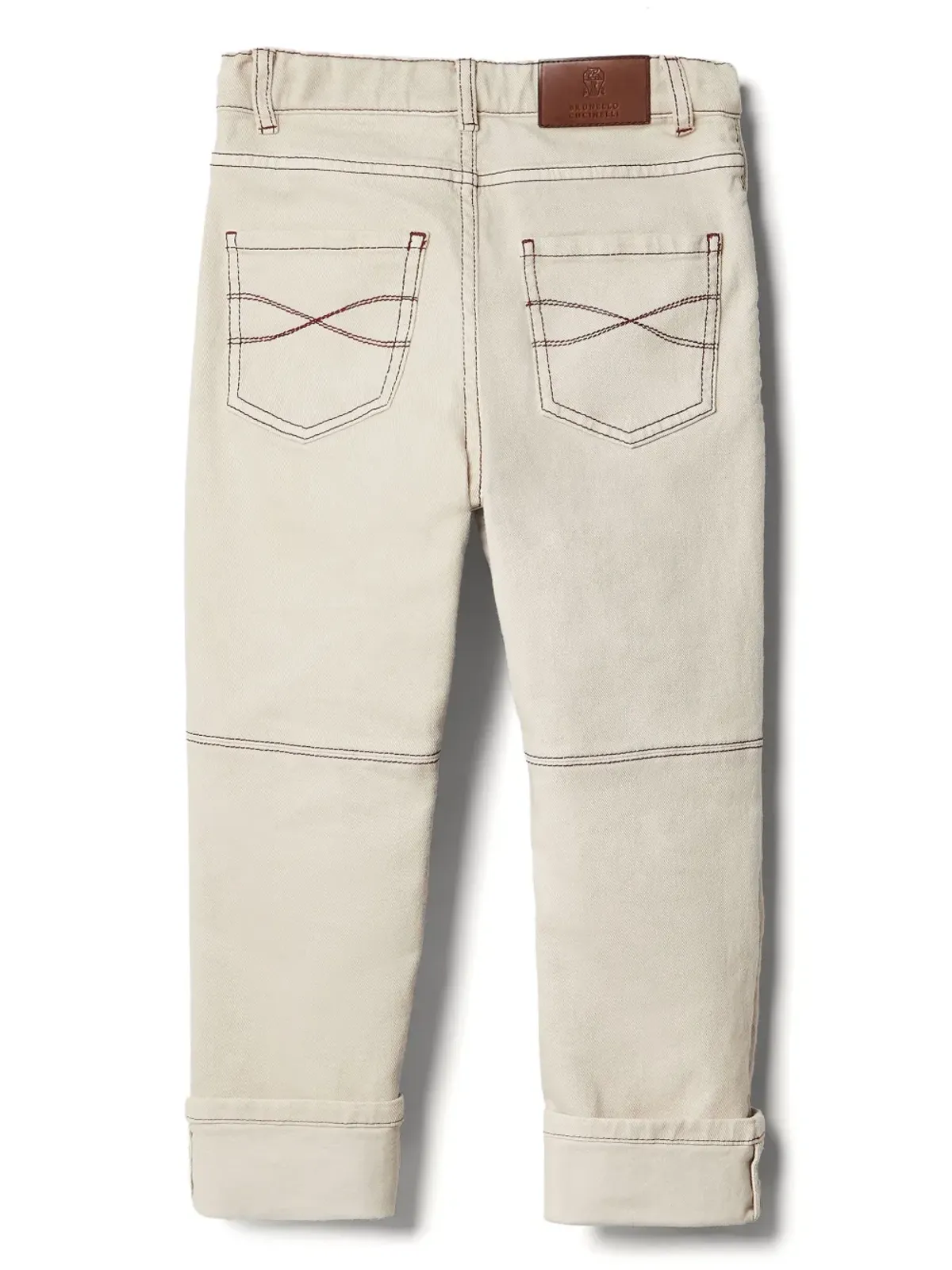 Brunello Cucinelli Kids ロゴ刺繍入りストレートジーンズ - 画像2