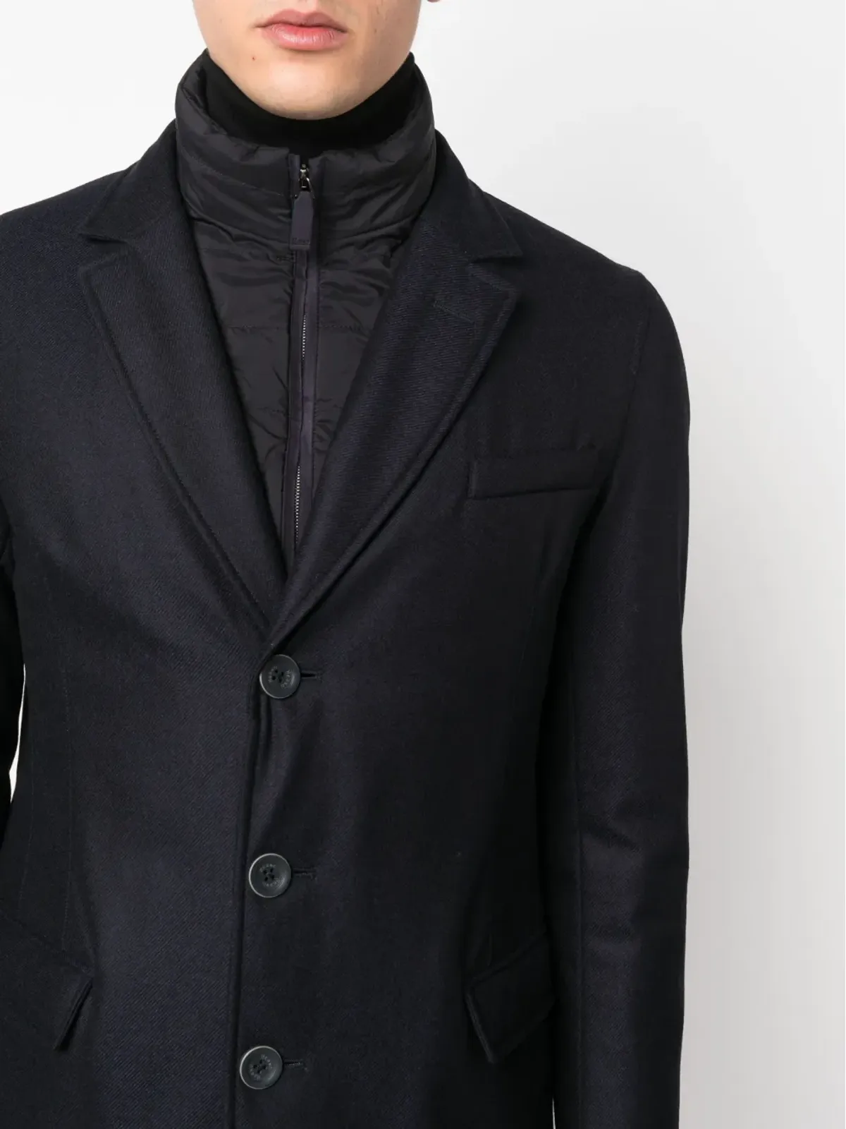 Herno ハイブリッド ハイネック シングルブレスト コート - 画像5