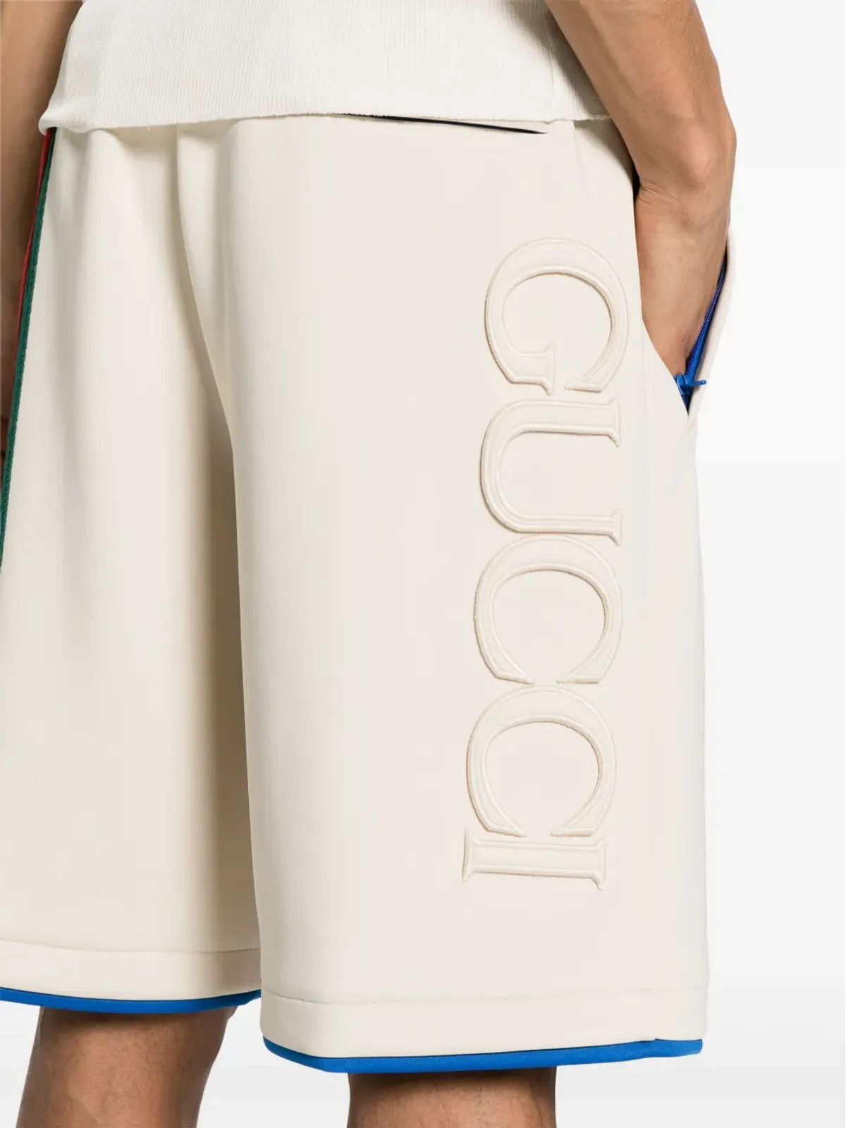 Gucci ロゴアップリケ スキューバ トラックショーツ - 画像5