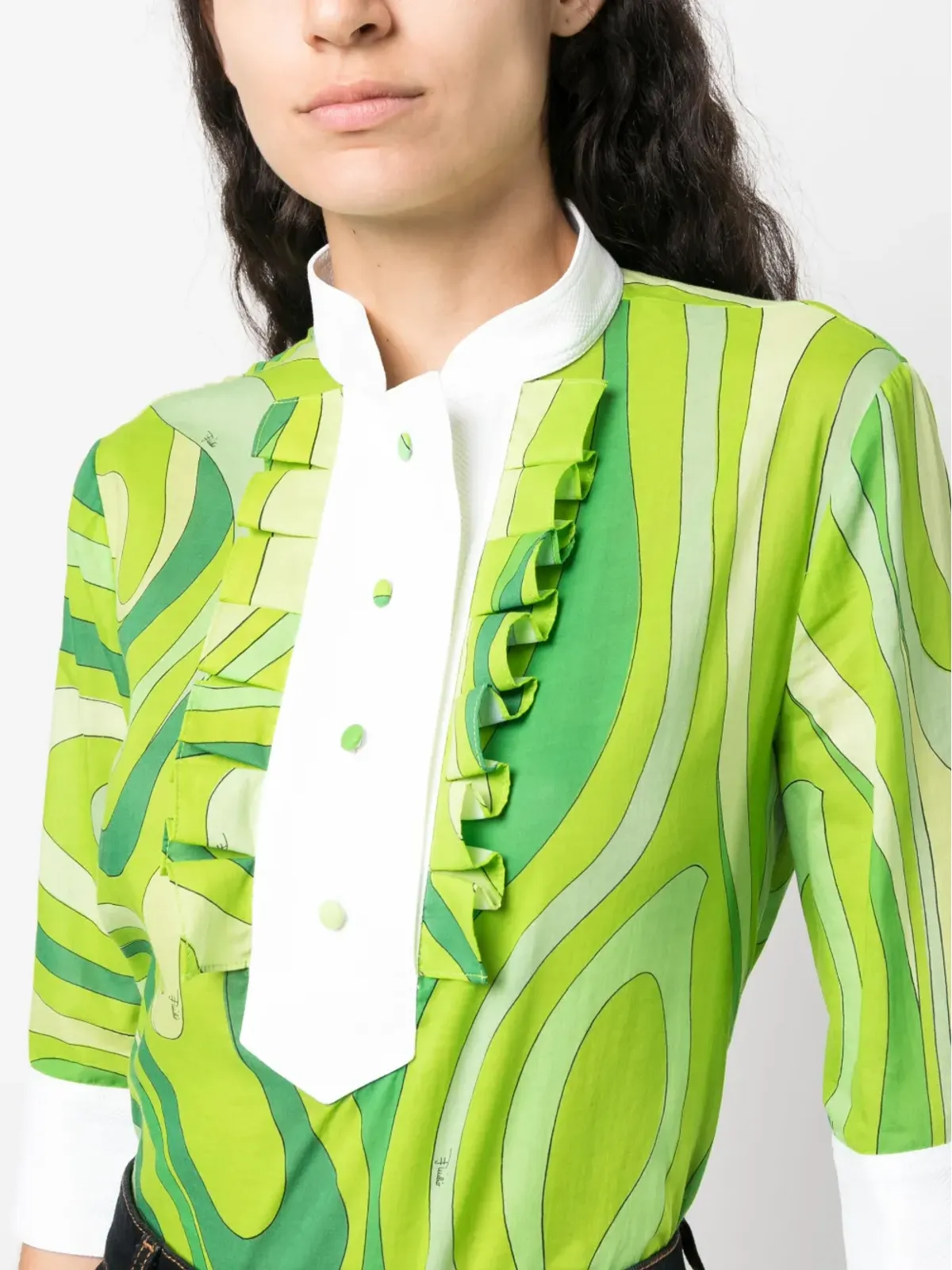 PUCCI マルモプリント プリーツコットンシャツ - 画像5