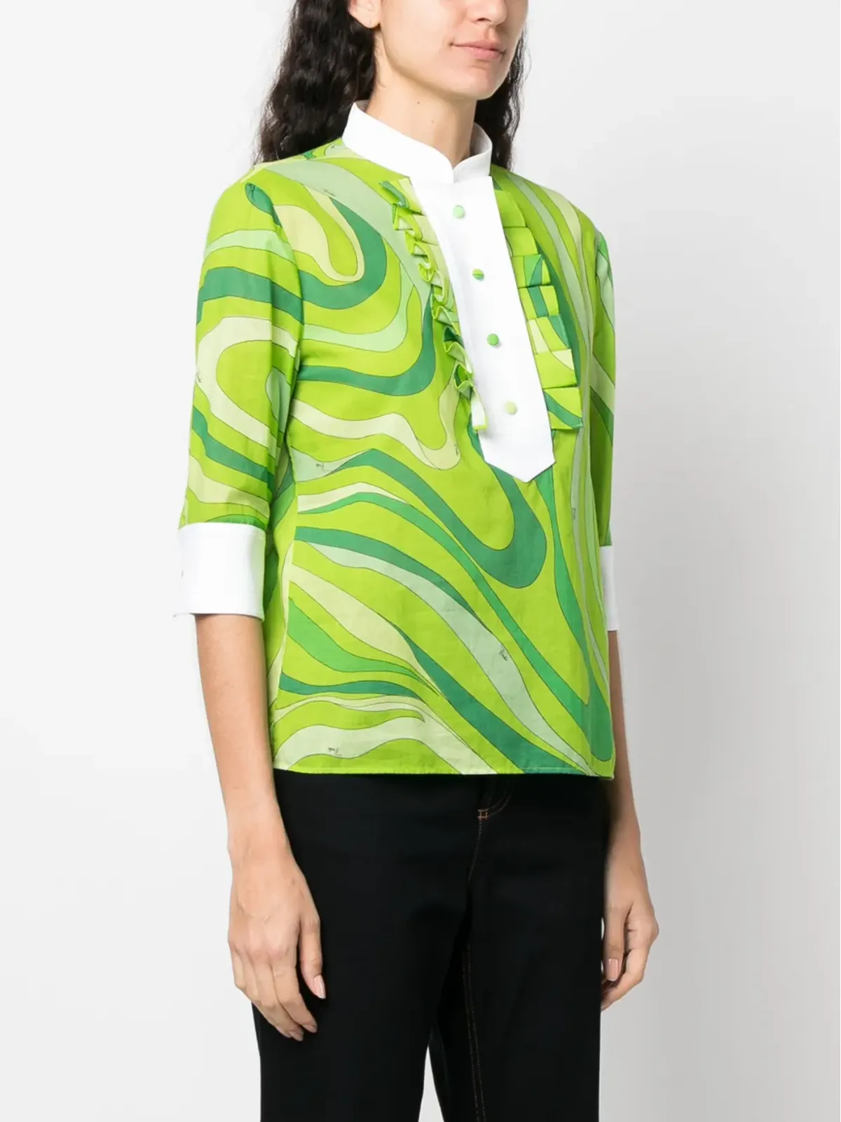 PUCCI マルモプリント プリーツコットンシャツ - 画像3