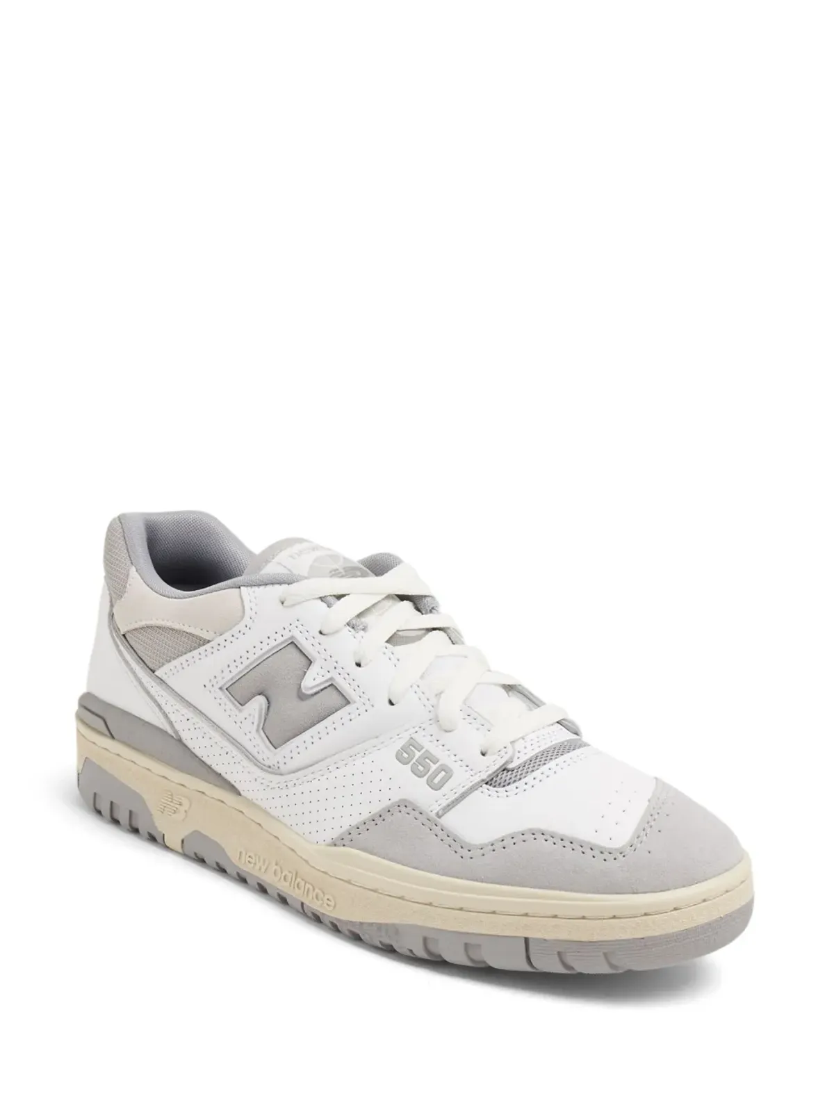 New Balance 550 ロゴエンボス レザー スニーカー - 画像2