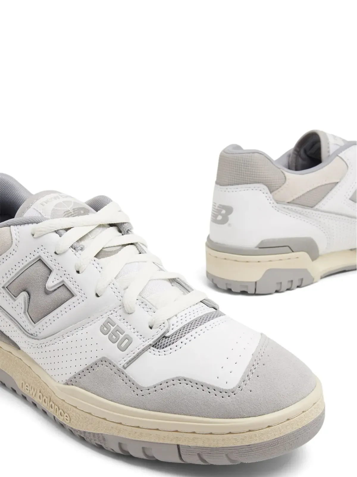 New Balance 550 ロゴエンボス レザー スニーカー - 画像3