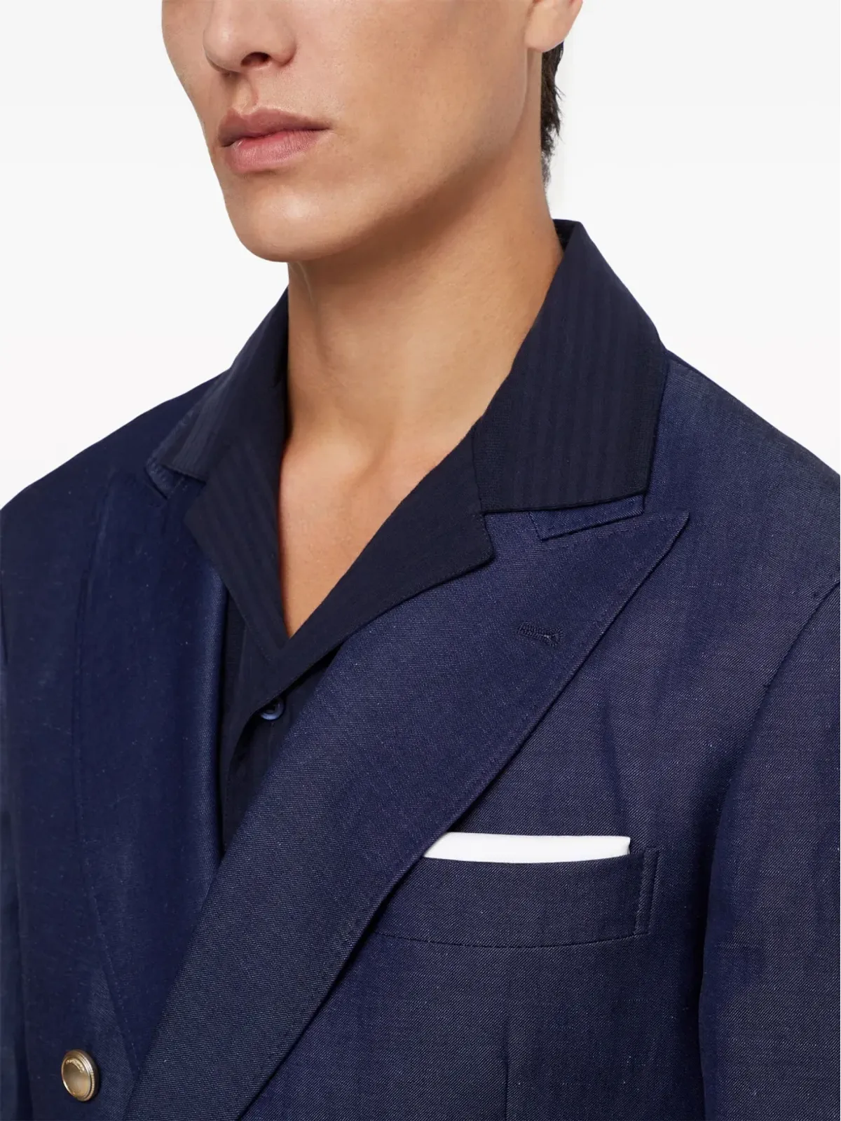 Brunello Cucinelli 縁仕上げコットン ポケットスクエア - 画像4