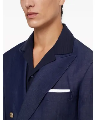 Brunello Cucinelli 縁仕上げコットン ポケットスクエア - サムネイル4