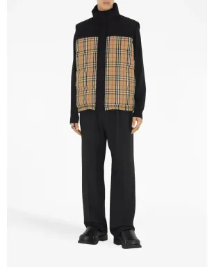 Burberry チェック柄パディッドジレ ブラック - サムネイル2