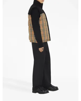 Burberry チェック柄パディッドジレ ブラック - サムネイル3