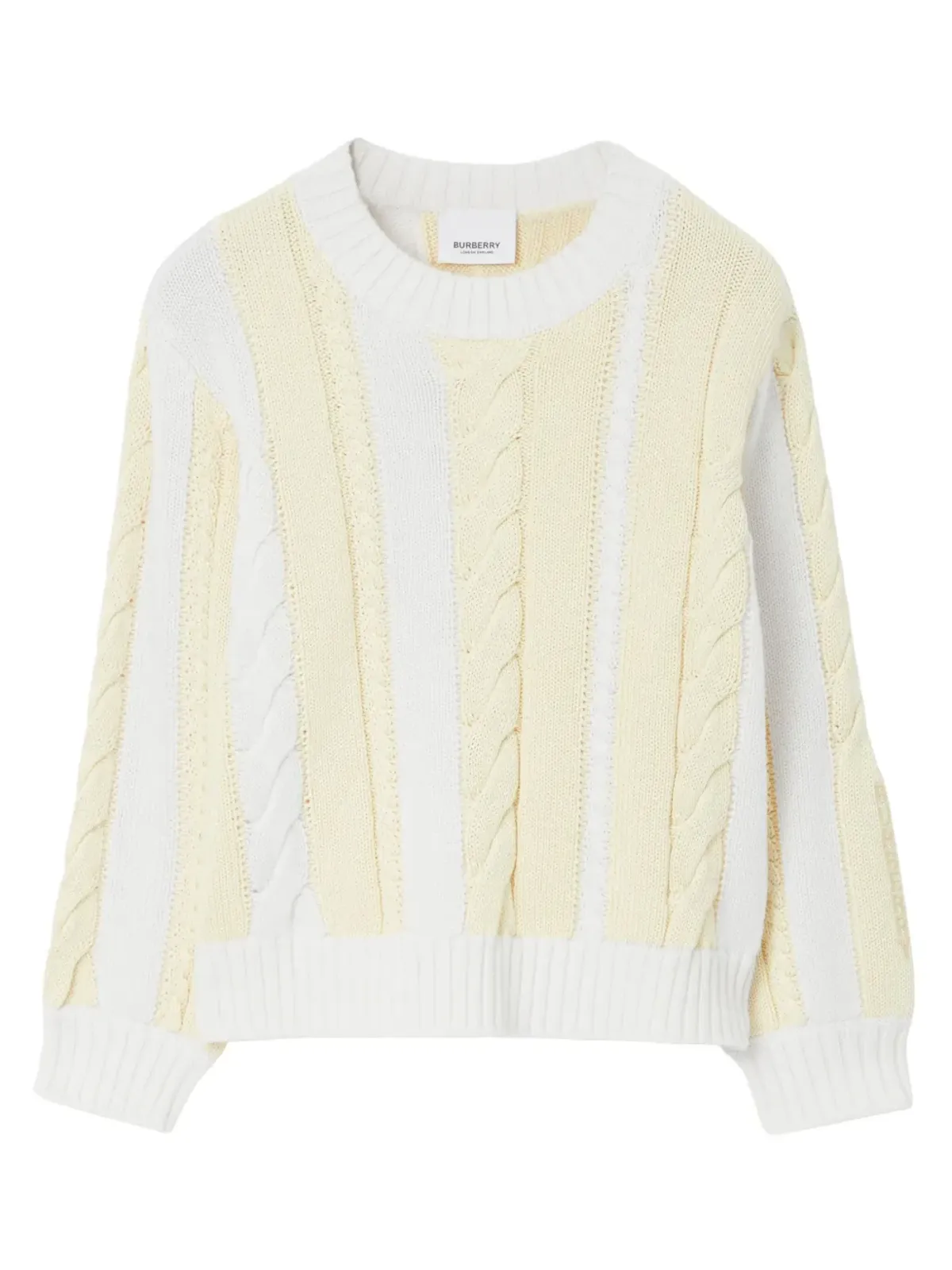 Burberry Kids ケーブルニット ウールコットン ジャンパー - 画像1