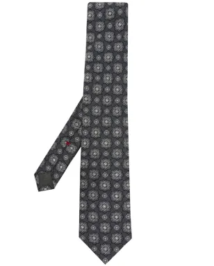 Brunello Cucinelli 花柄刺繍シルクタイ（ブルー） - サムネイル1