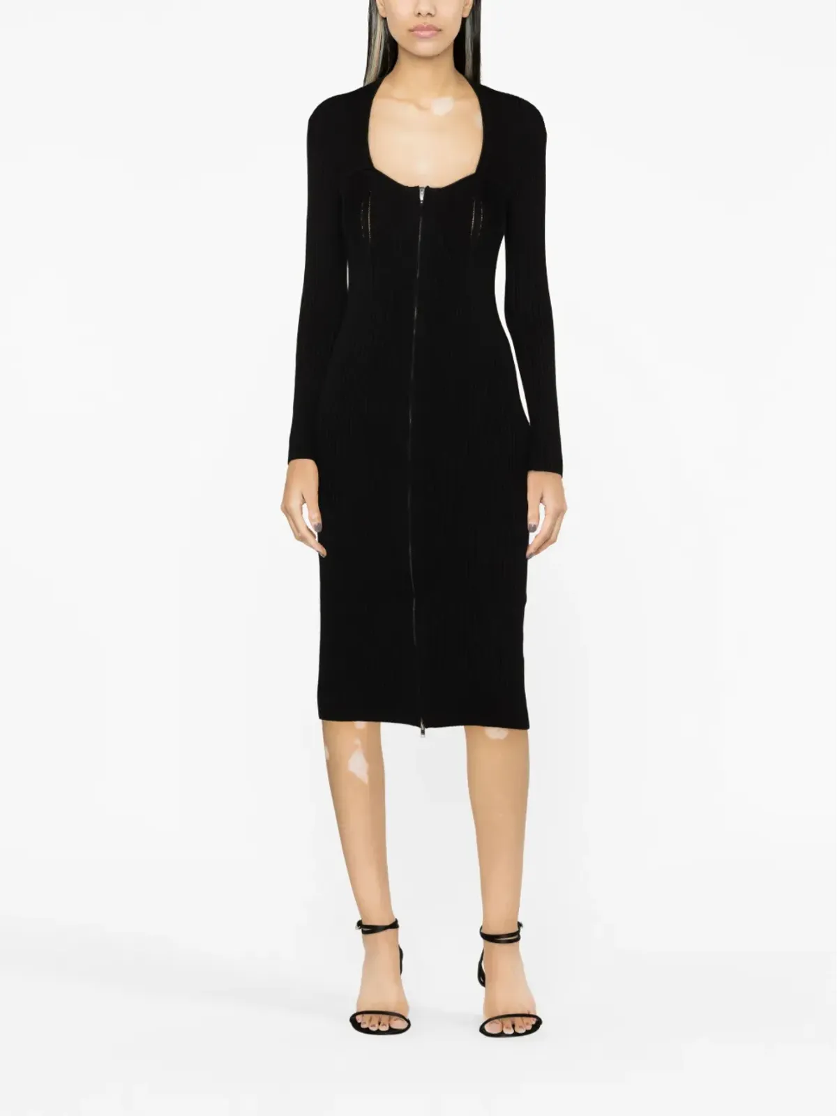 ISABEL MARANT Zael wool-blend midi dress - Black - 画像2