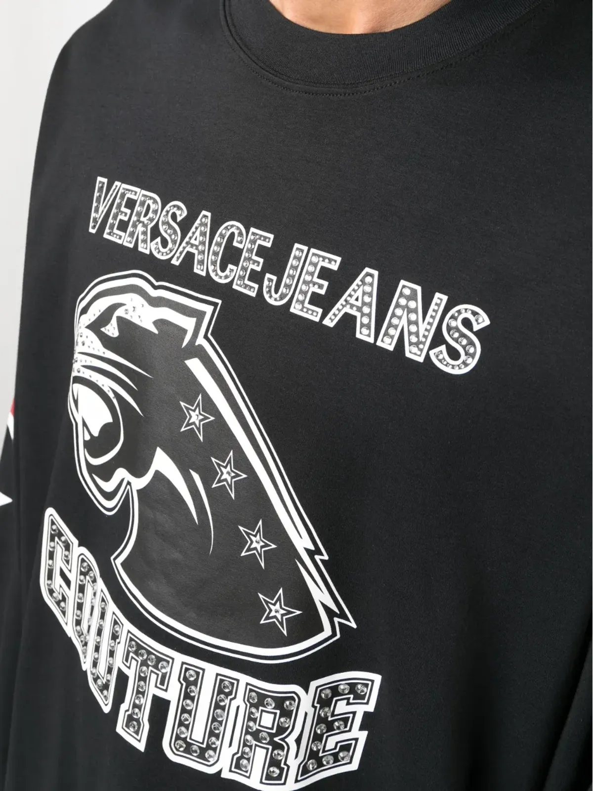 Versace Jeans Couture ロゴプリント長袖トップ - ブラック - 画像5