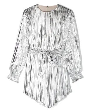 MSGM Kids アシンメトリックプリーツのメタリックミニドレス - サムネイル1
