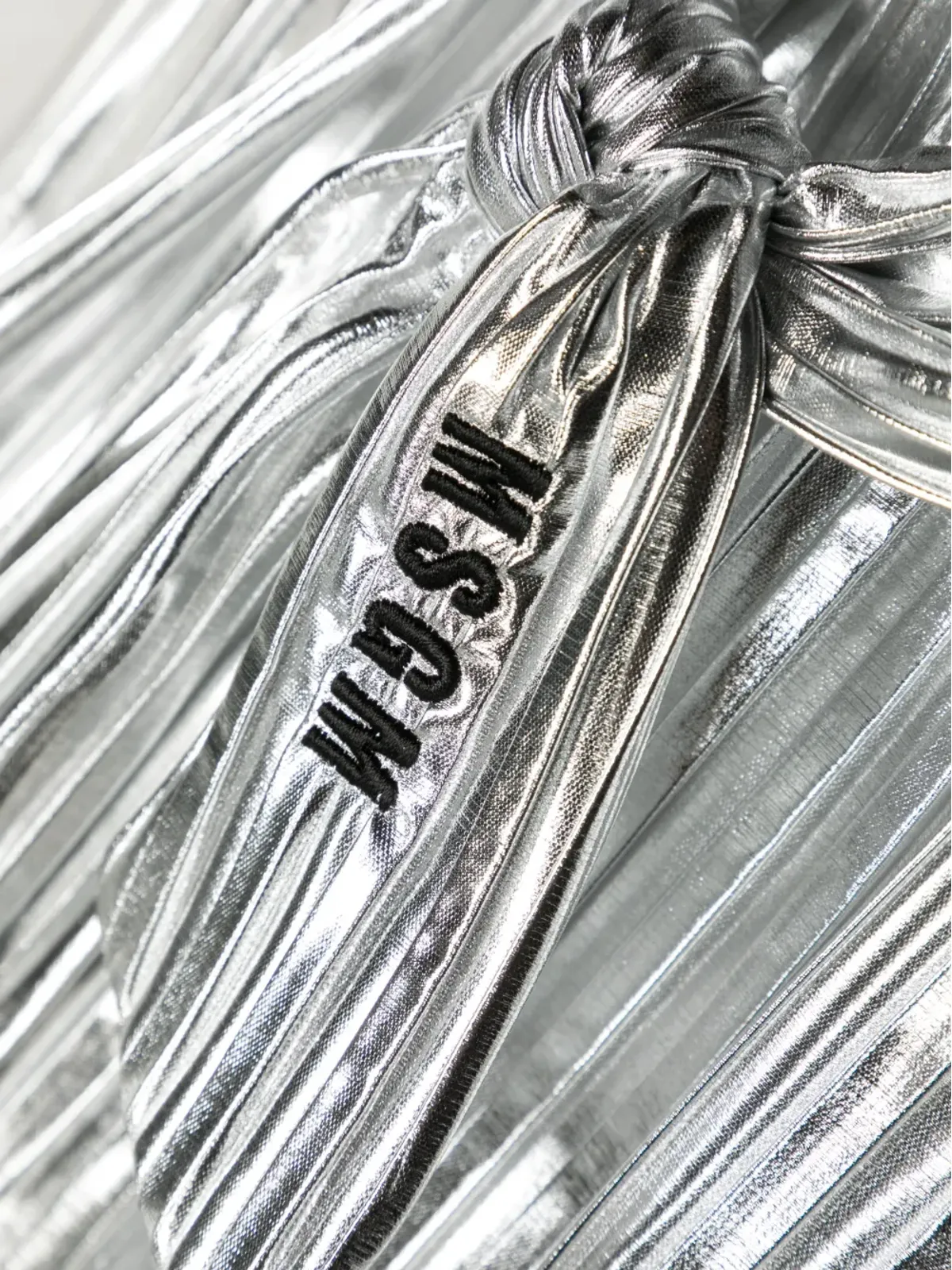 MSGM Kids アシンメトリックプリーツのメタリックミニドレス - 画像3