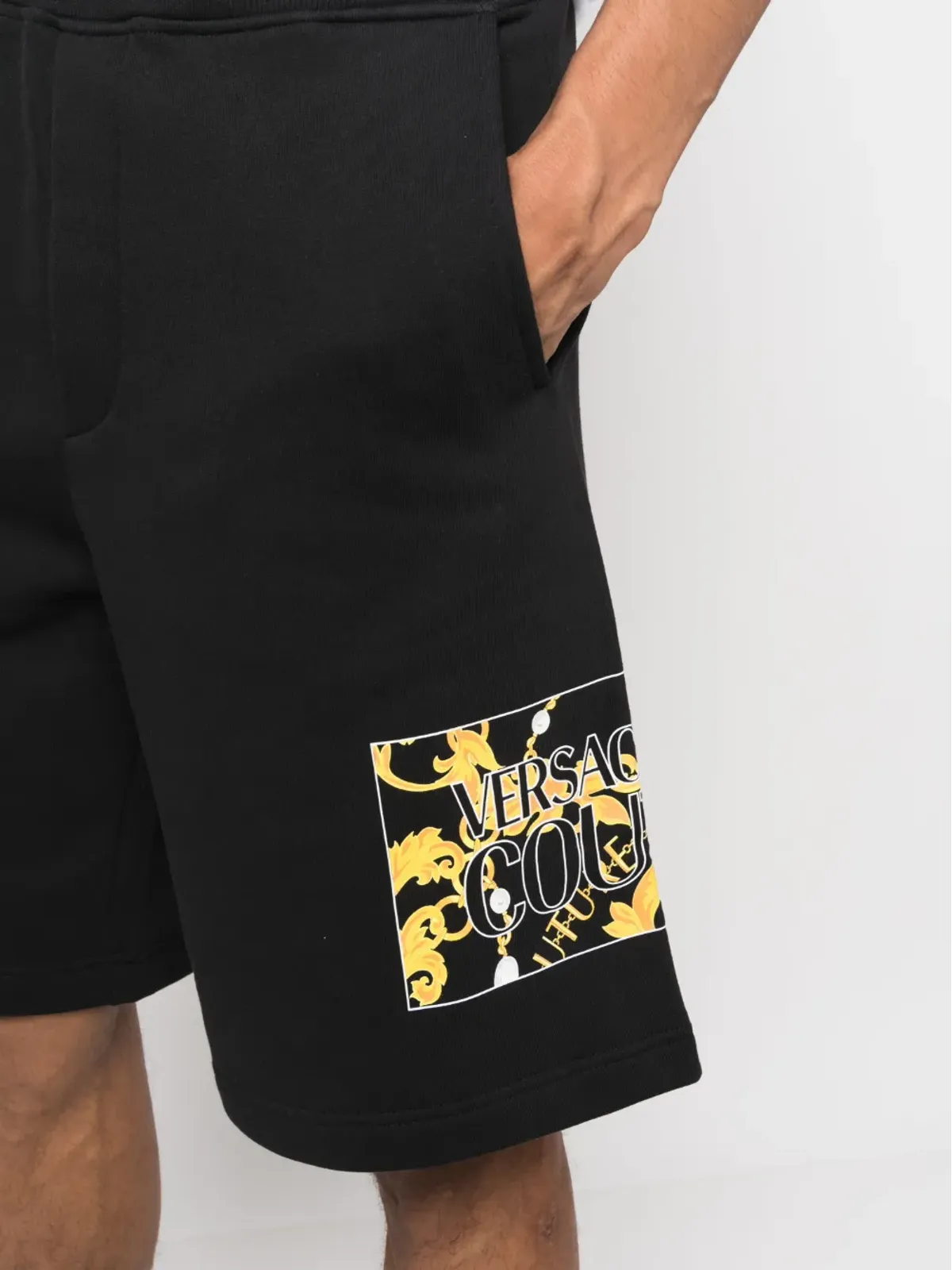 Versace Jeans Couture ロゴプリント コットン トラックショーツ - 画像5