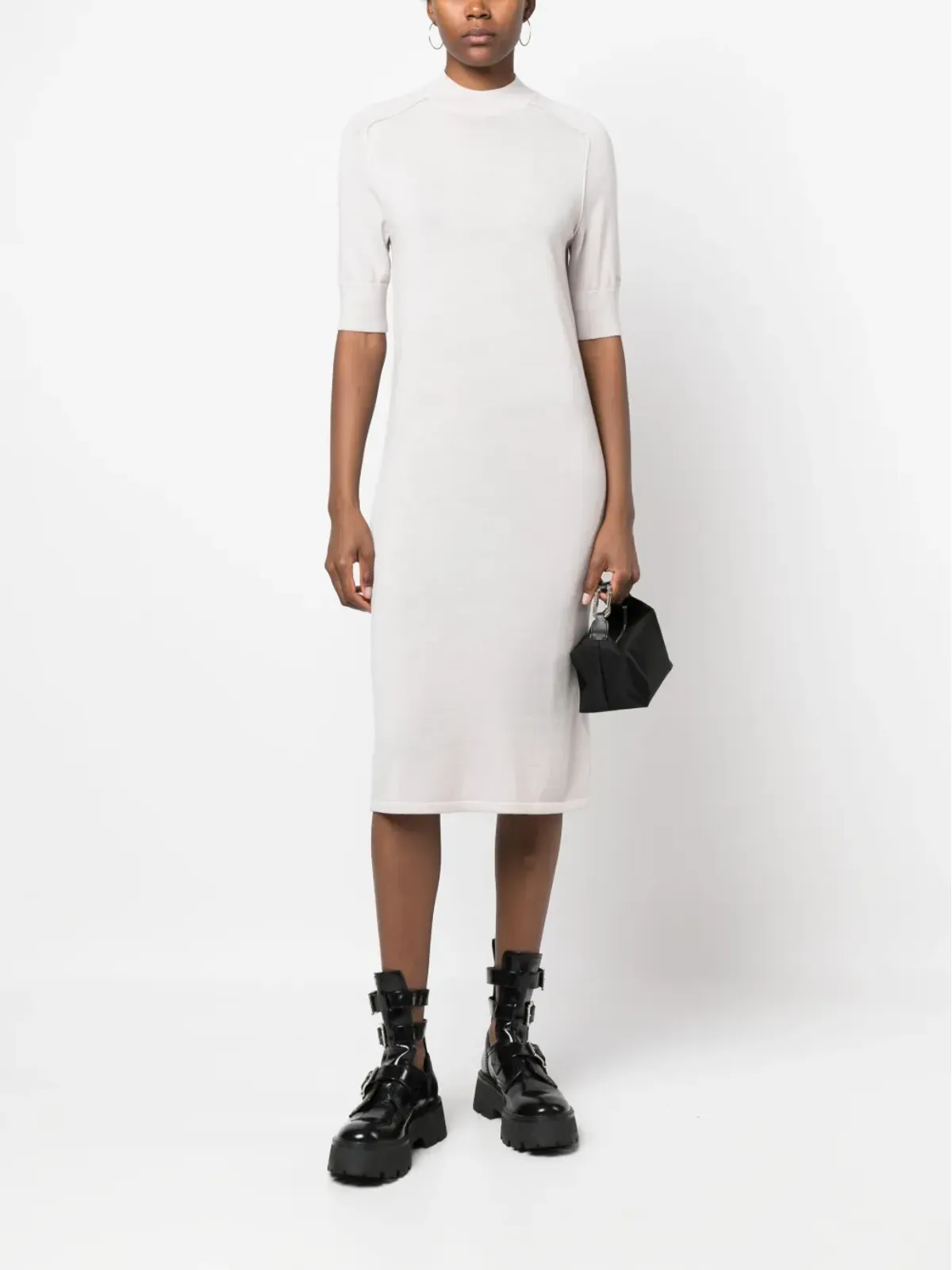Calvin Klein リブ編みウール ミディドレス - 画像2