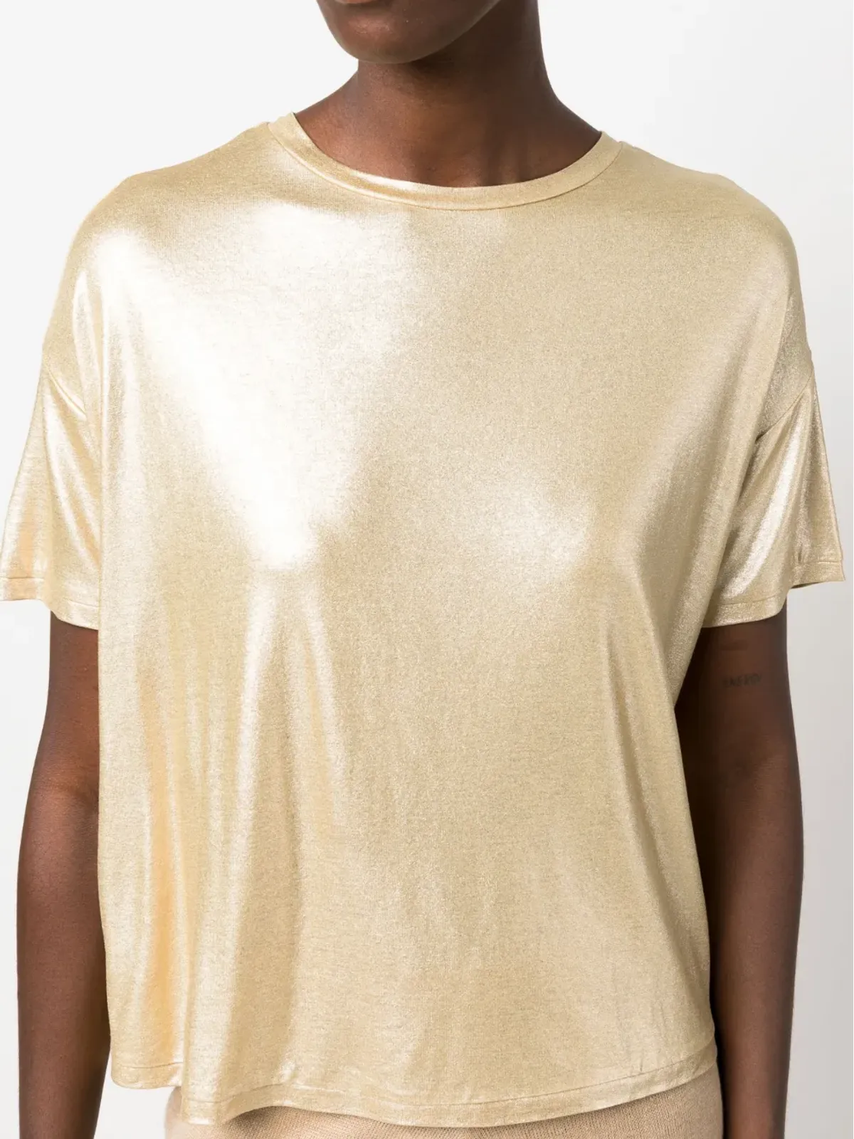 Herno 半袖ジャージーTシャツ - ゴールド - 画像5