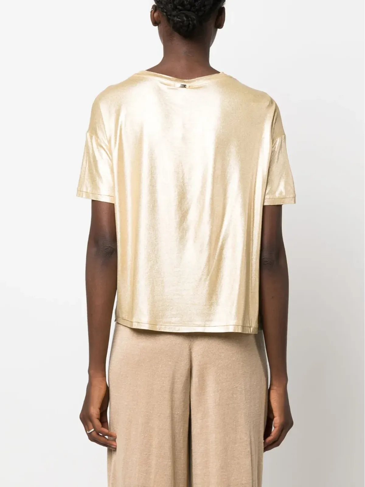 Herno 半袖ジャージーTシャツ - ゴールド - 画像4