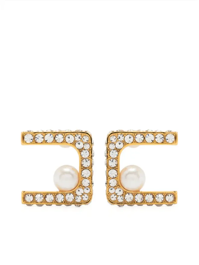 Elisabetta Franchi Elisabetta Franchi ラインストーン付きパールピアスの商品画像